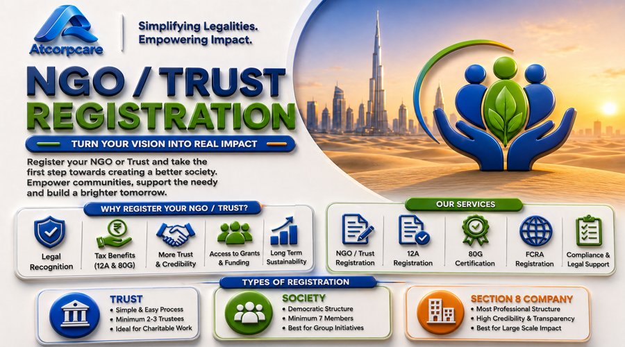 Complete Guide to NGO / Trust Registration in India: Step-by-Step Process, Types, Benefits & Legal Requirements